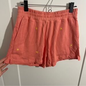 Rails Peach Sun Embroidered Shorts
